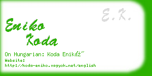 eniko koda business card